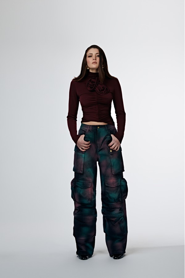 PECCIOLI   100W427 JEANS NERO TIE-DYE